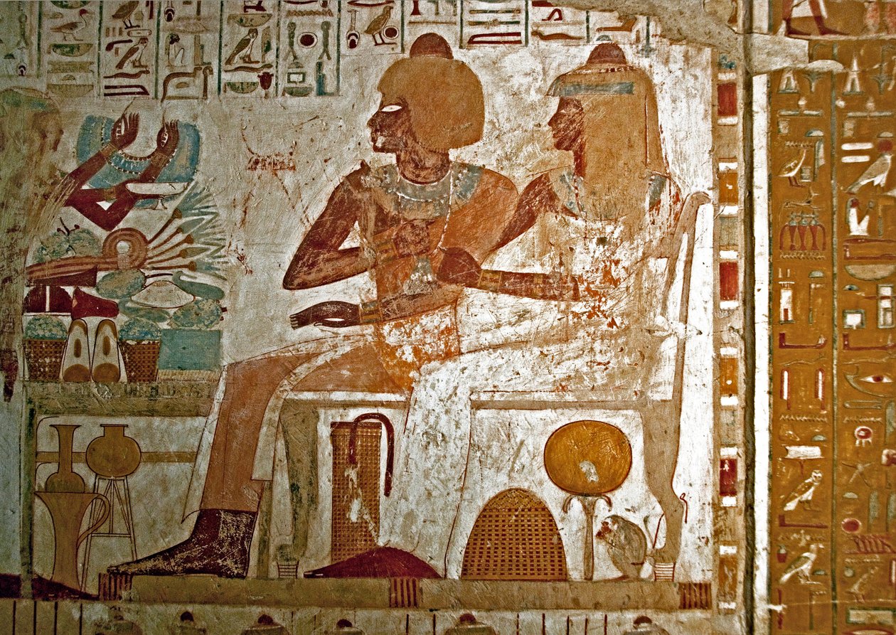 Antiquité égyptienne : peinture décorant la tombe d