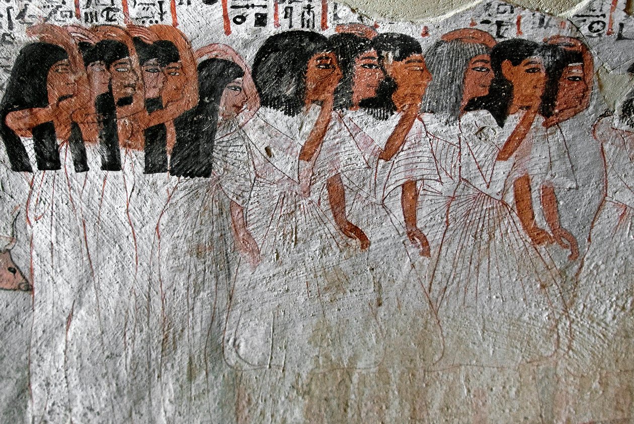 Antiquité égyptienne : procession de pleureuses - Egyptian 18th Dynasty
