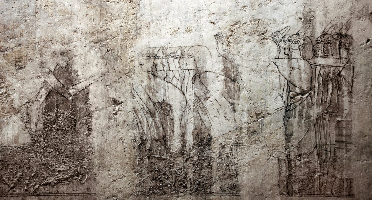 Antiquité égyptienne : dessins inachevés décorant la tombe du vizir Ramose - Egyptian 18th Dynasty
