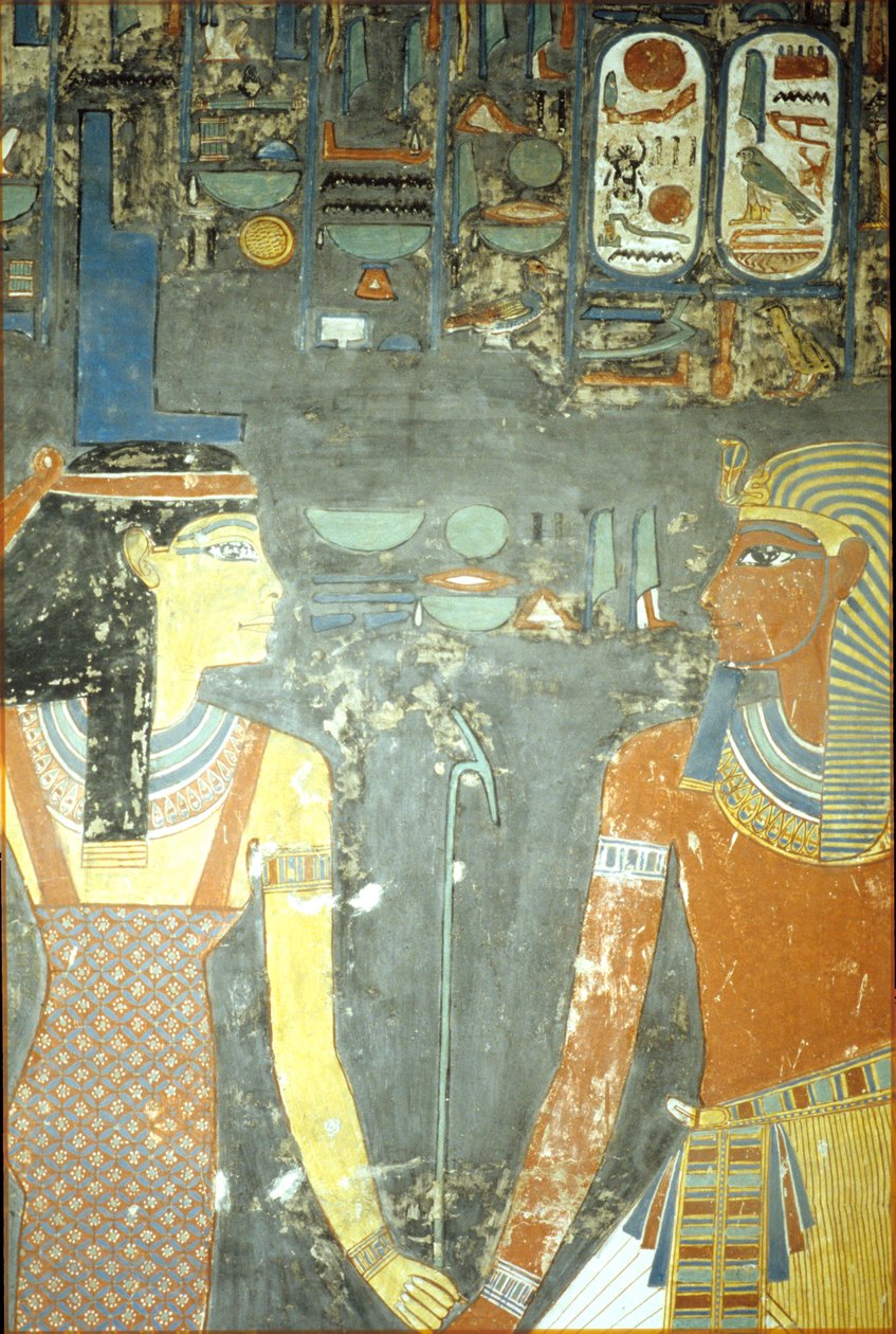 Horemheb et Isis, de la tombe de Horemheb (c.1323-1295 av. J.-C.) Nouvel Empire - Egyptian 18th Dynasty