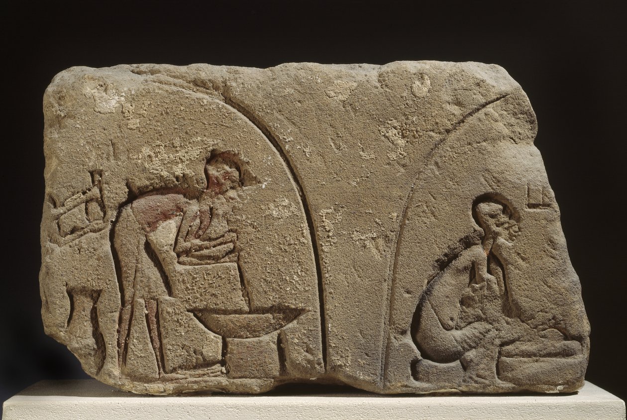 Relief en grès de la préparation d