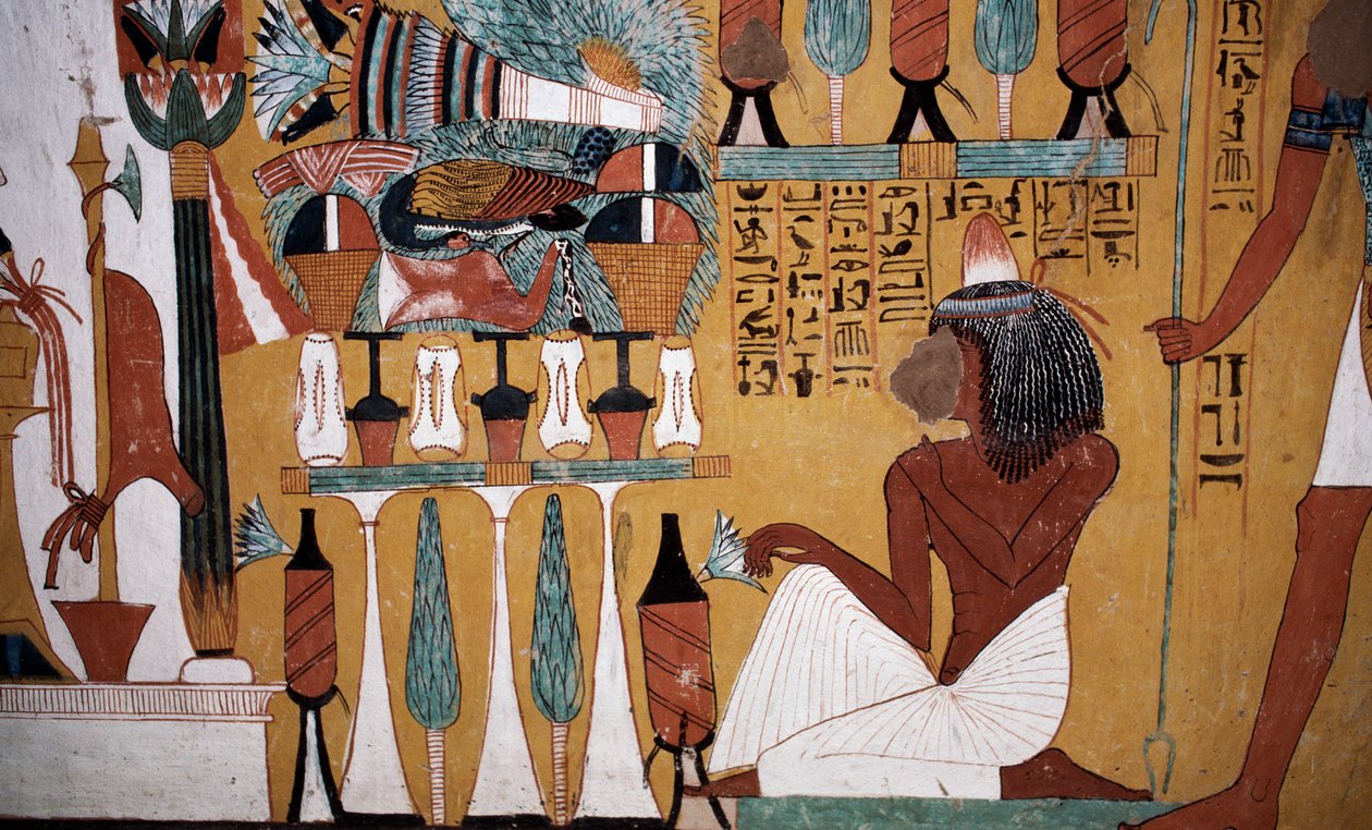 Peinture murale, tombe de Sennedjem, Vallée des Rois, Louxor, Thèbes (Site du patrimoine mondial de l