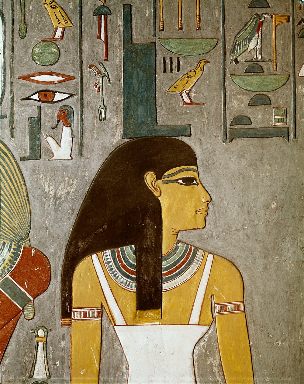 (détail) fresque montrant Isis, Égypte, Louxor (XVIIIe dynastie, Thoutmôsis III) - Egyptian 18th Dynasty