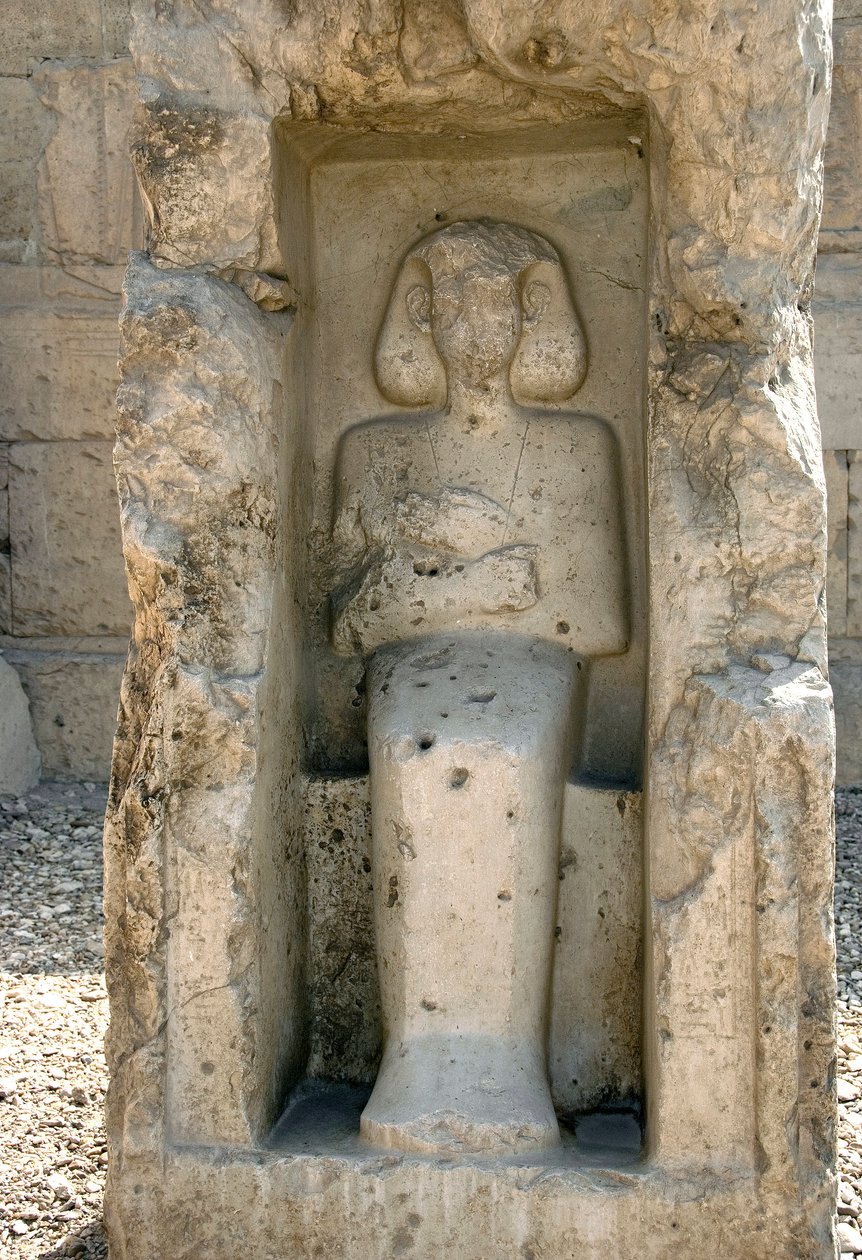 Art égyptien ancien : Bas-relief du dieu Osiris dans la cour du temple de Sethi I - Egyptian 19th Dynasty