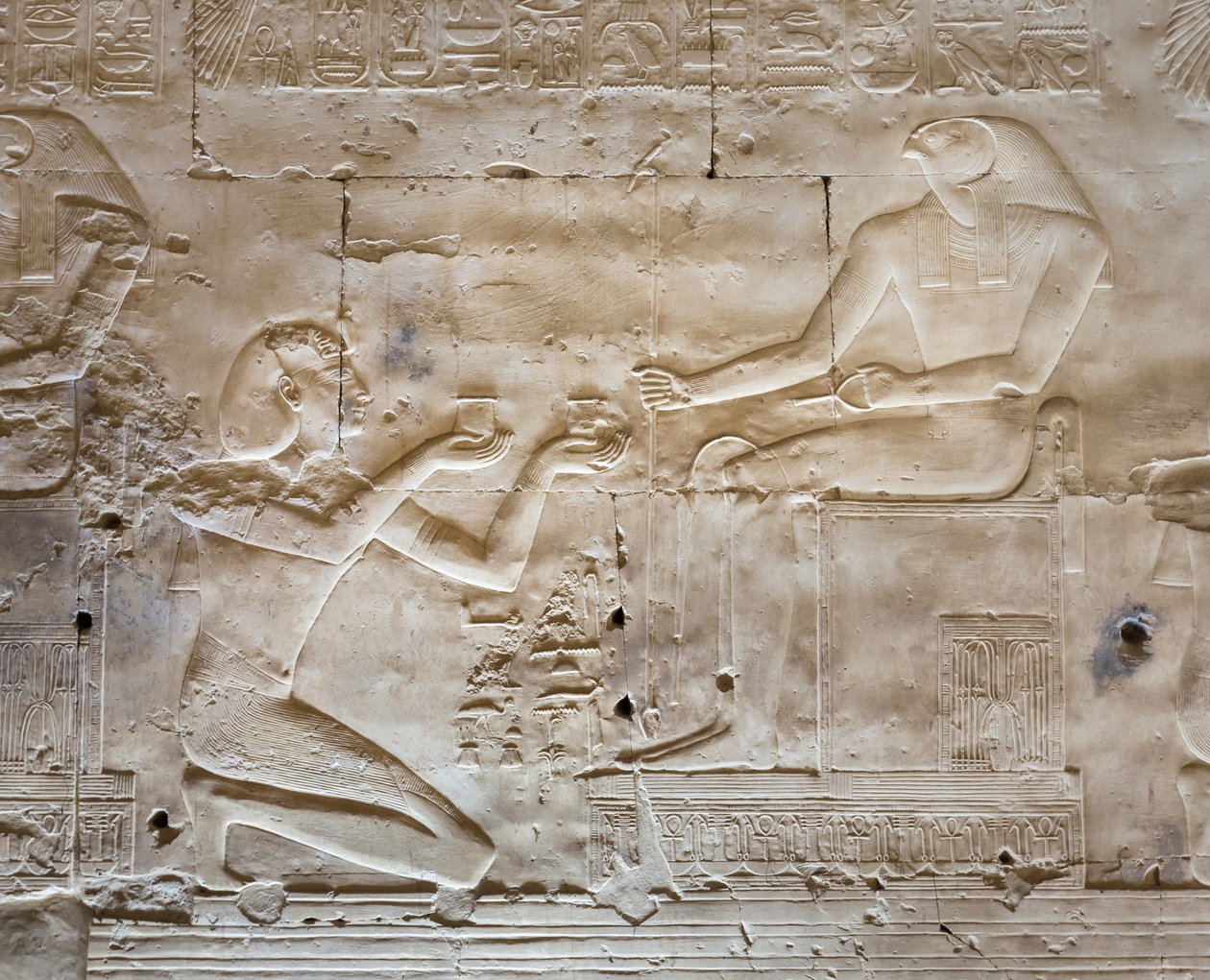 Bas-relief, temple de Séthi Ier, Abydos, Égypte - Egyptian 19th Dynasty