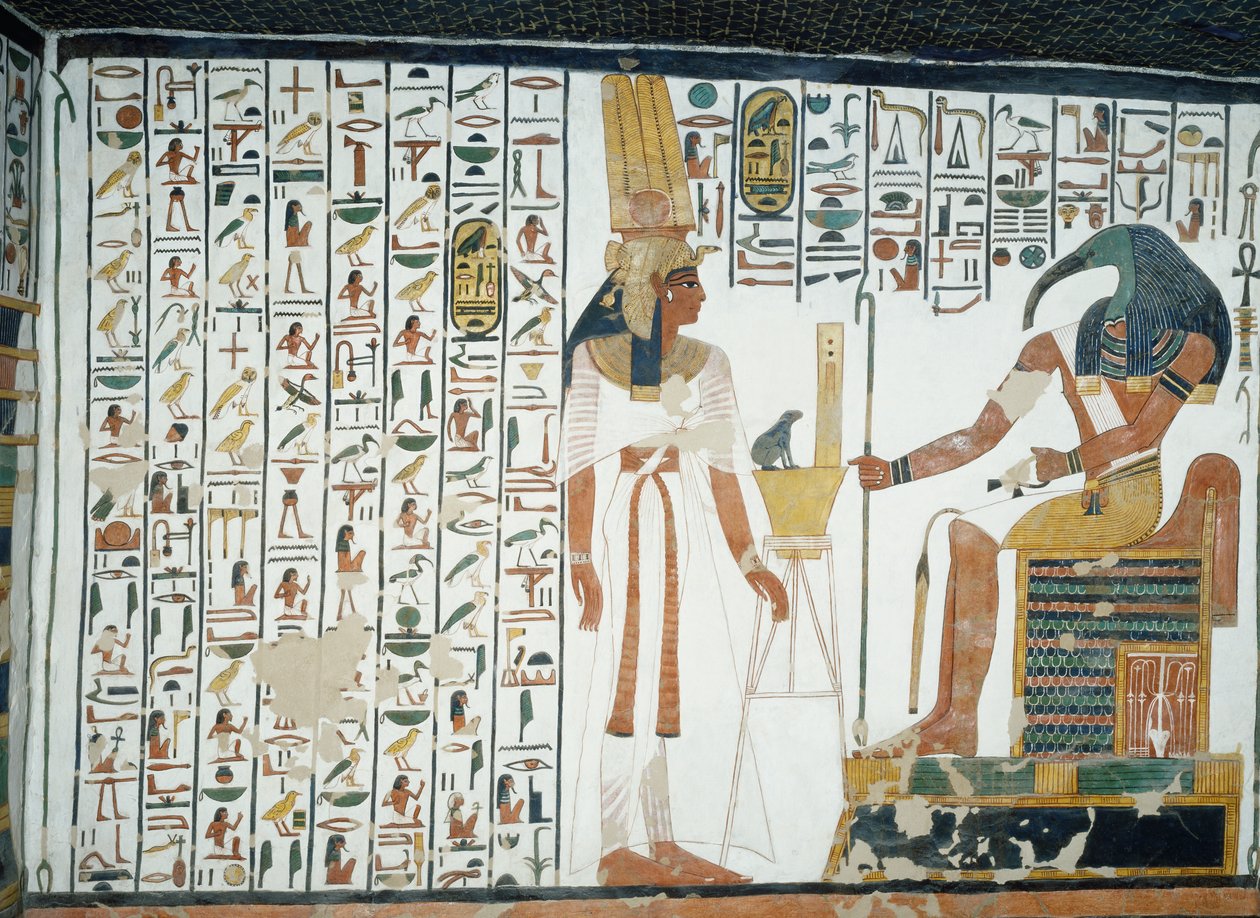 Chapitre 94 du Livre des Morts, Nefertari devant le dieu Thot - Egyptian 19th Dynasty