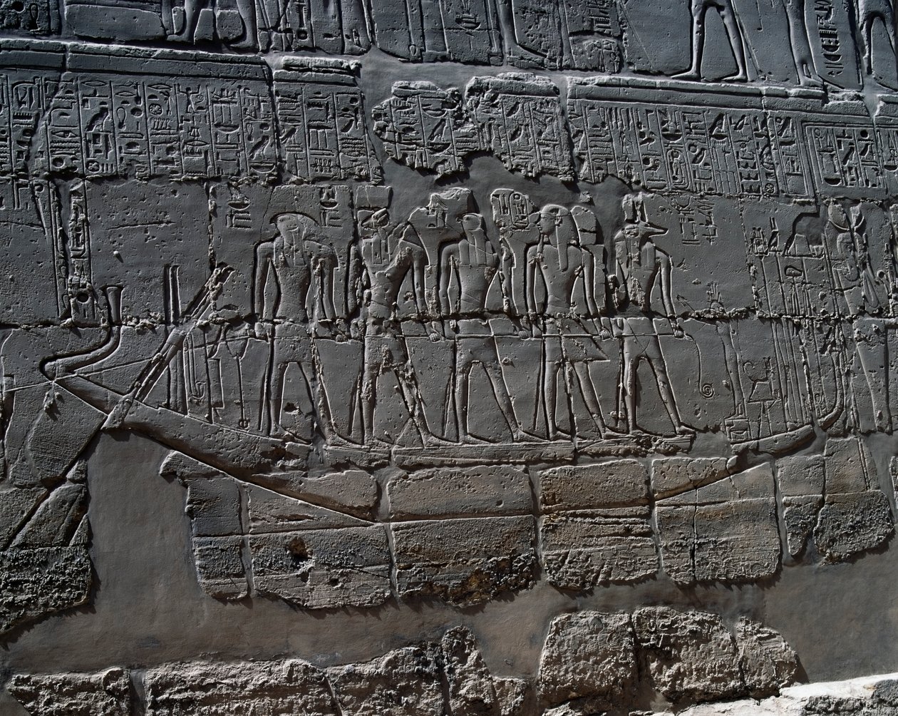 Bateau funéraire, détail des scènes d