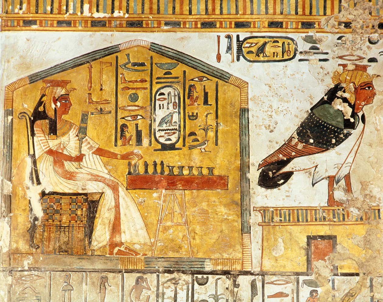 Nefertari jouant au senet, détail d