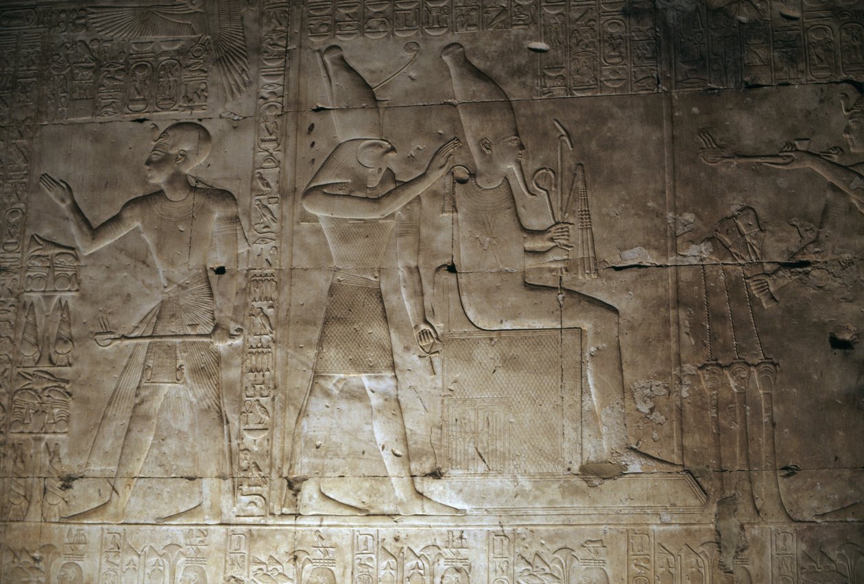 Relief, Temple de Séthi Ier, Abydos, Égypte, civilisation égyptienne, Nouvel Empire, Dynastie XIX - Egyptian 19th Dynasty