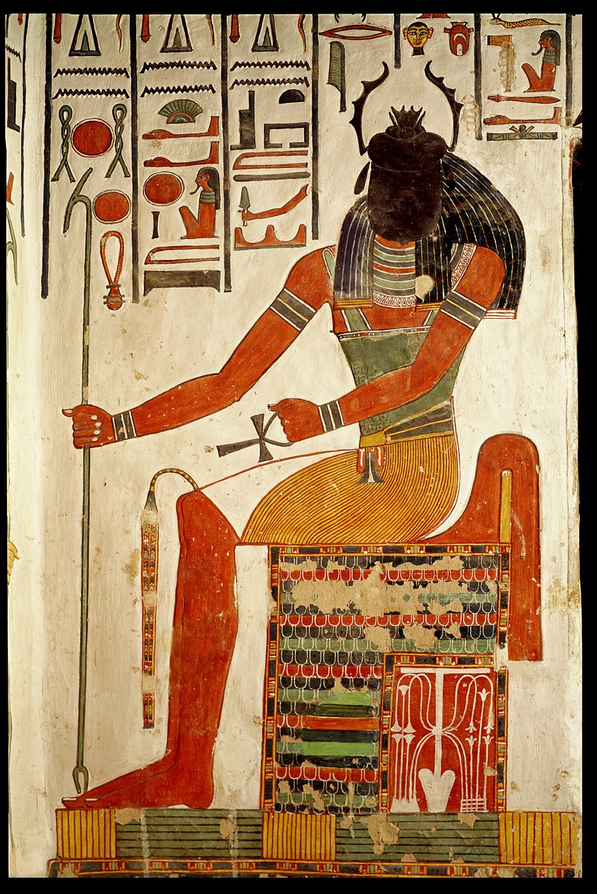 Le dieu, Khepri, de la tombe de Néfertari, Nouvel Empire (peinture murale) - Egyptian 19th Dynasty