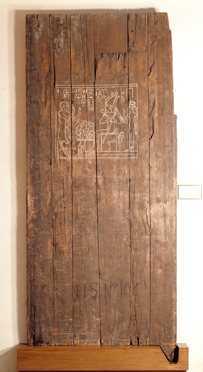 Porte en bois de la tombe de Khonsuhotep, Nouvel Empire, vers 1285 av. J.-C. (bois) - Egyptian 19th Dynasty
