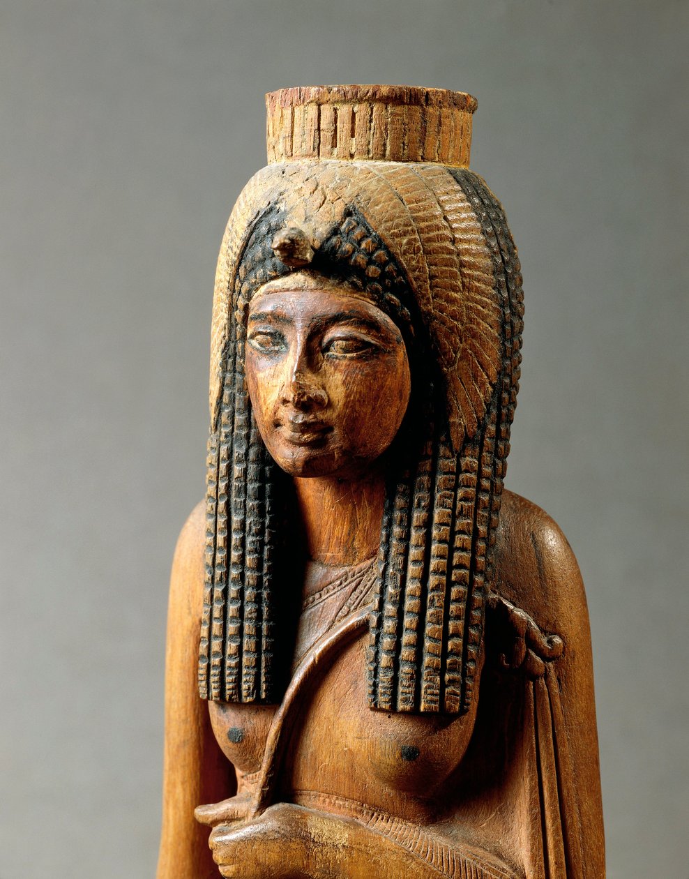 Statue en bois d