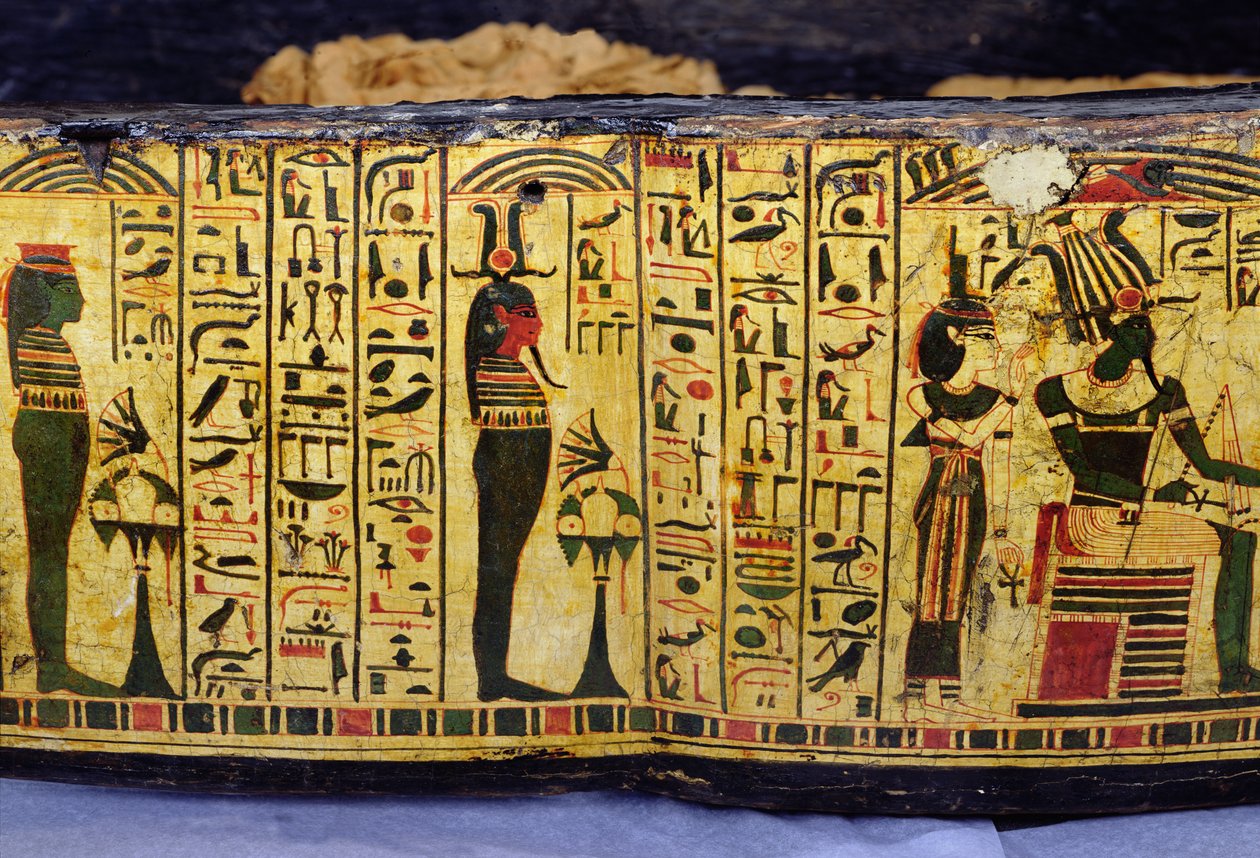 Détail de la base extérieure du cercueil de la momie de Nesyamun, probablement trouvé à Deir El-Bahri, Nouvel Empire, vers 1100 av. J.-C. - Egyptian 20th Dynasty