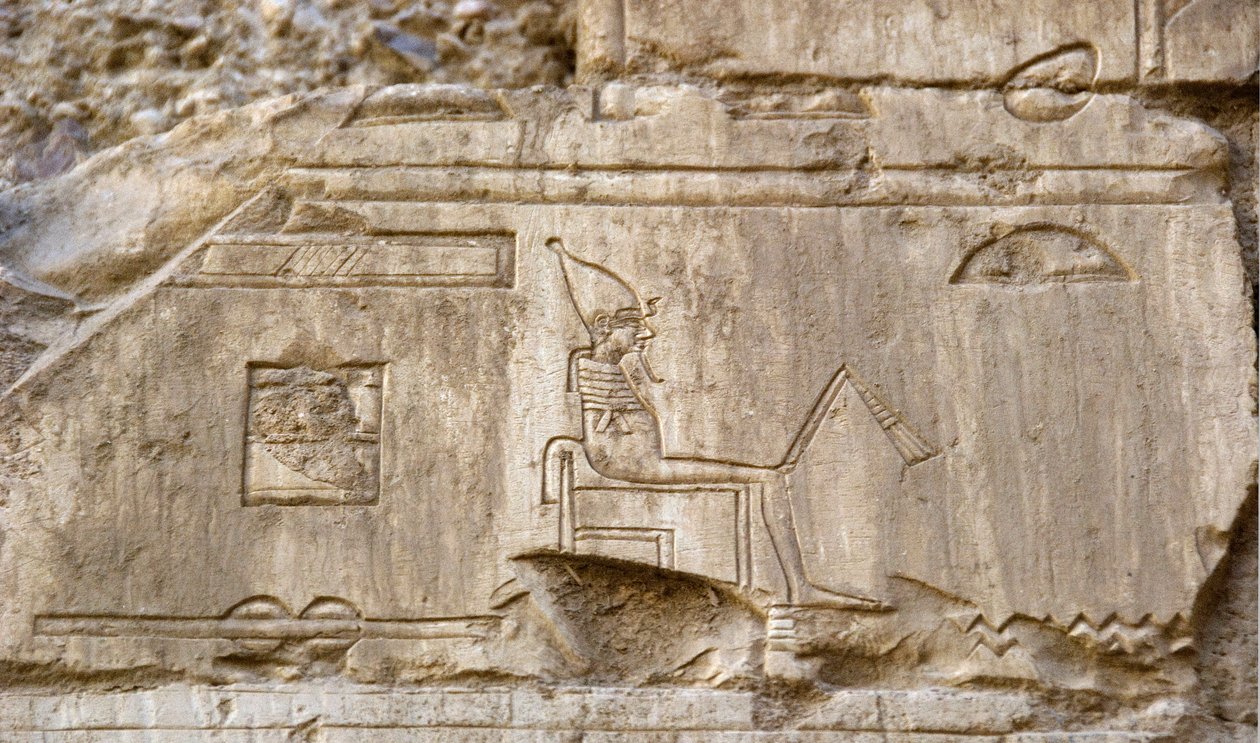 Antiquité égyptienne : relief représentant la divinité Osiris. Tombe d