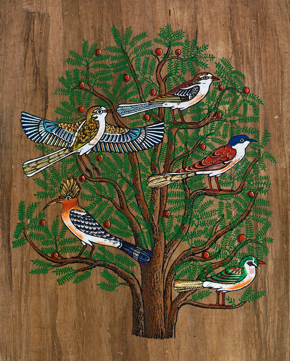 Art égyptien, Papyrus égyptien : Oiseaux sur un arbre, Coll, Part - Egyptian Egyptian