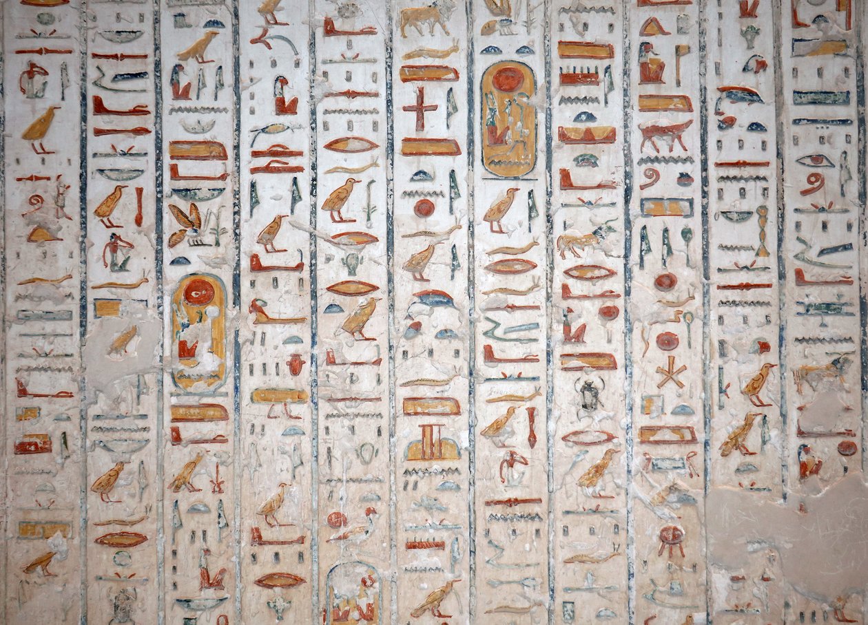 Hiéroglyphe mural, Vallée des Rois, Louxor - Egyptian Egyptian