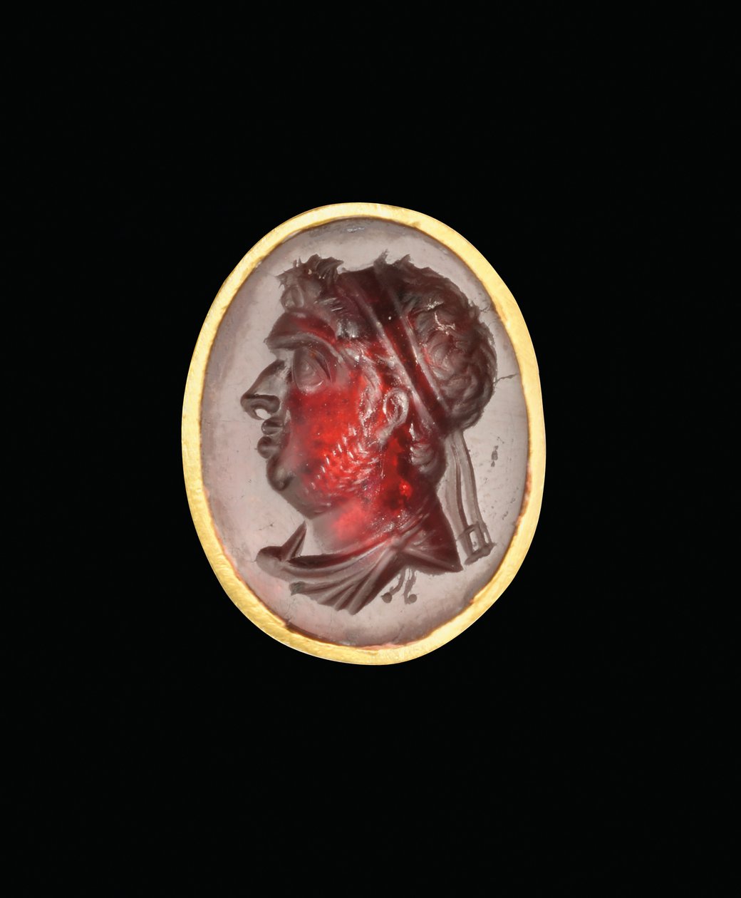 Bague intaille hellénistique avec portrait royal d