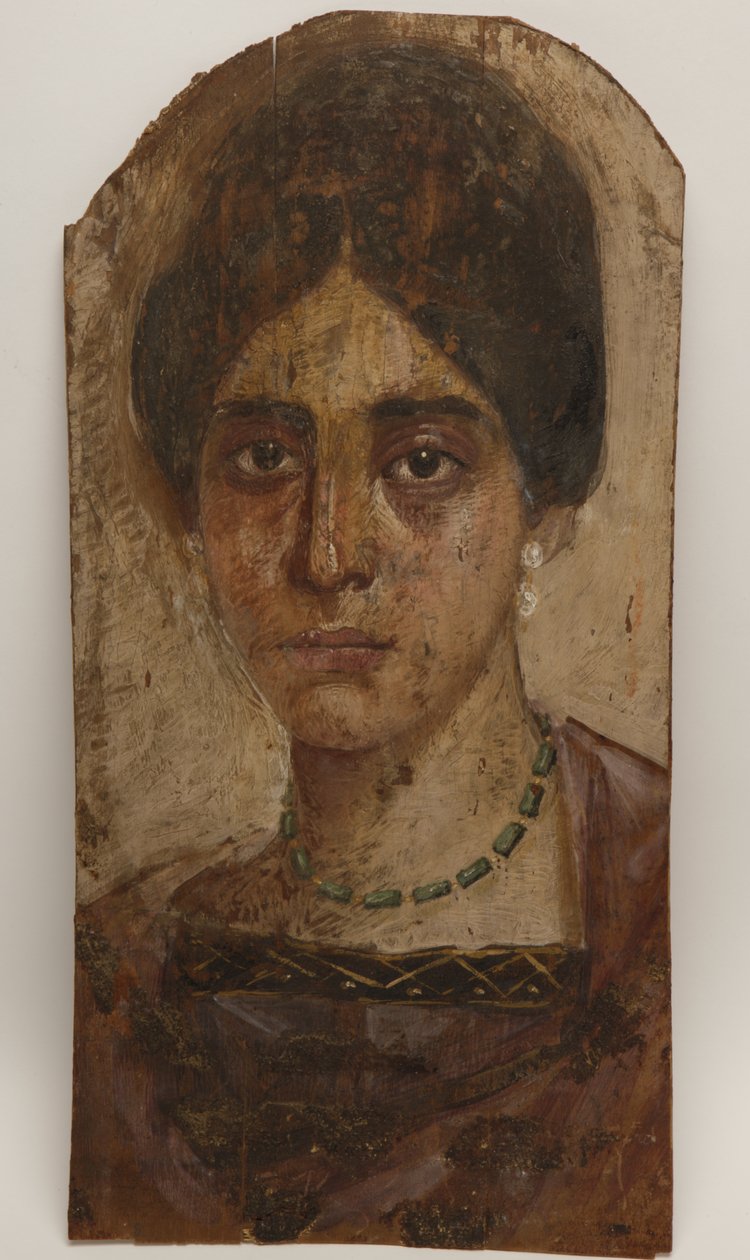 Portrait de momie, vers 136-160 (peinture sur bois) - Egyptian School