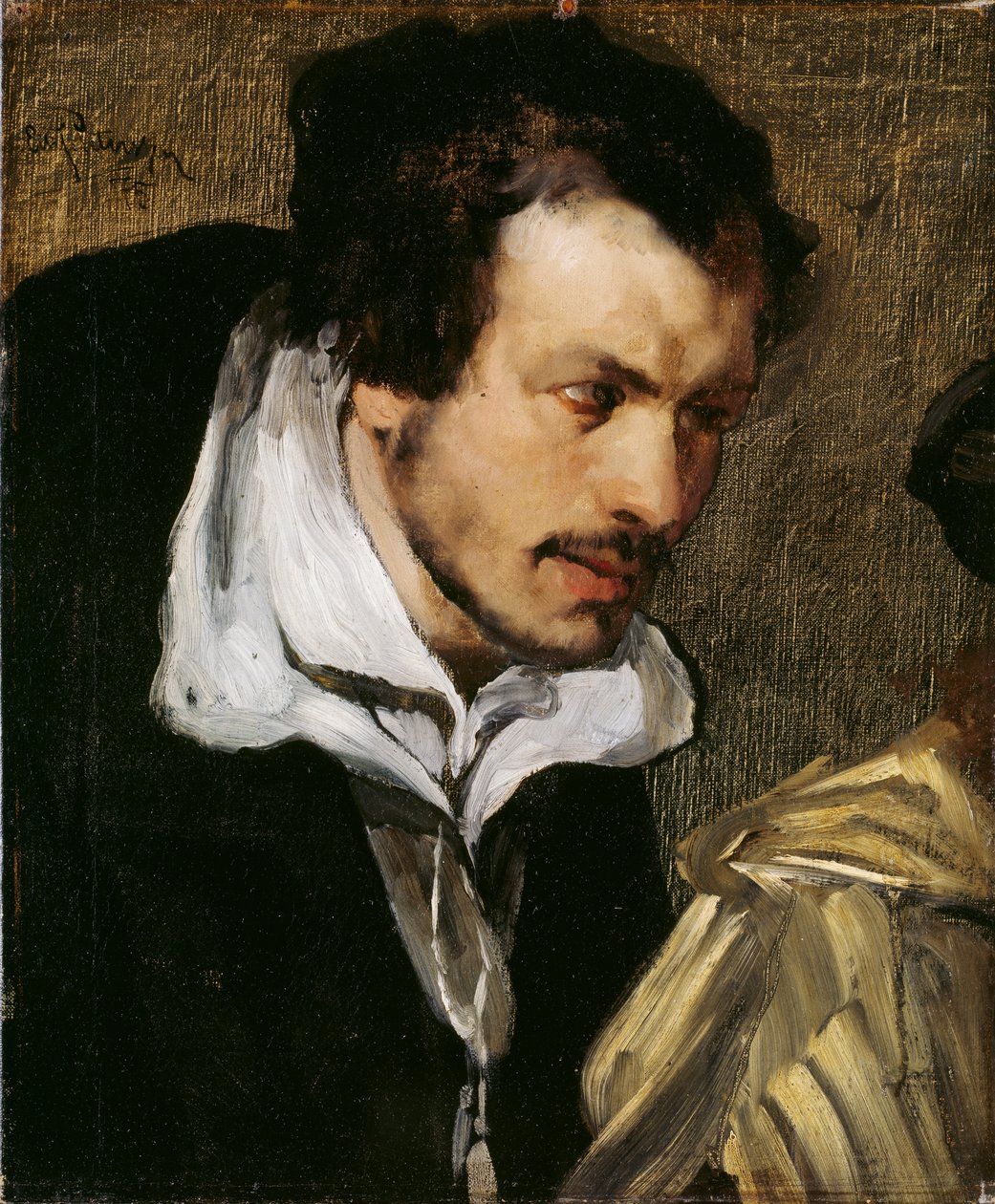 Didrik Slagheck. (Étude de portrait pour Christian II signant l