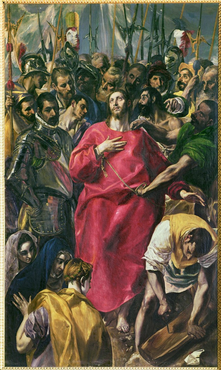 Le déshabillage du Christ (peinture sur toile) - El (1541-1614) Greco