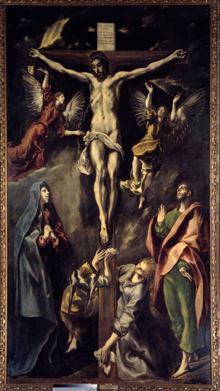 La Crucifixion. Peinture par Domenikos Theotokopoulos dit El Greco (1541-1614) XVIIe siècle. Madrid, Musée du Prado - El Greco