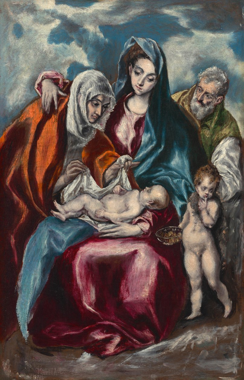 La Sainte Famille avec sainte Anne et saint Jean-Baptiste enfant - El Greco