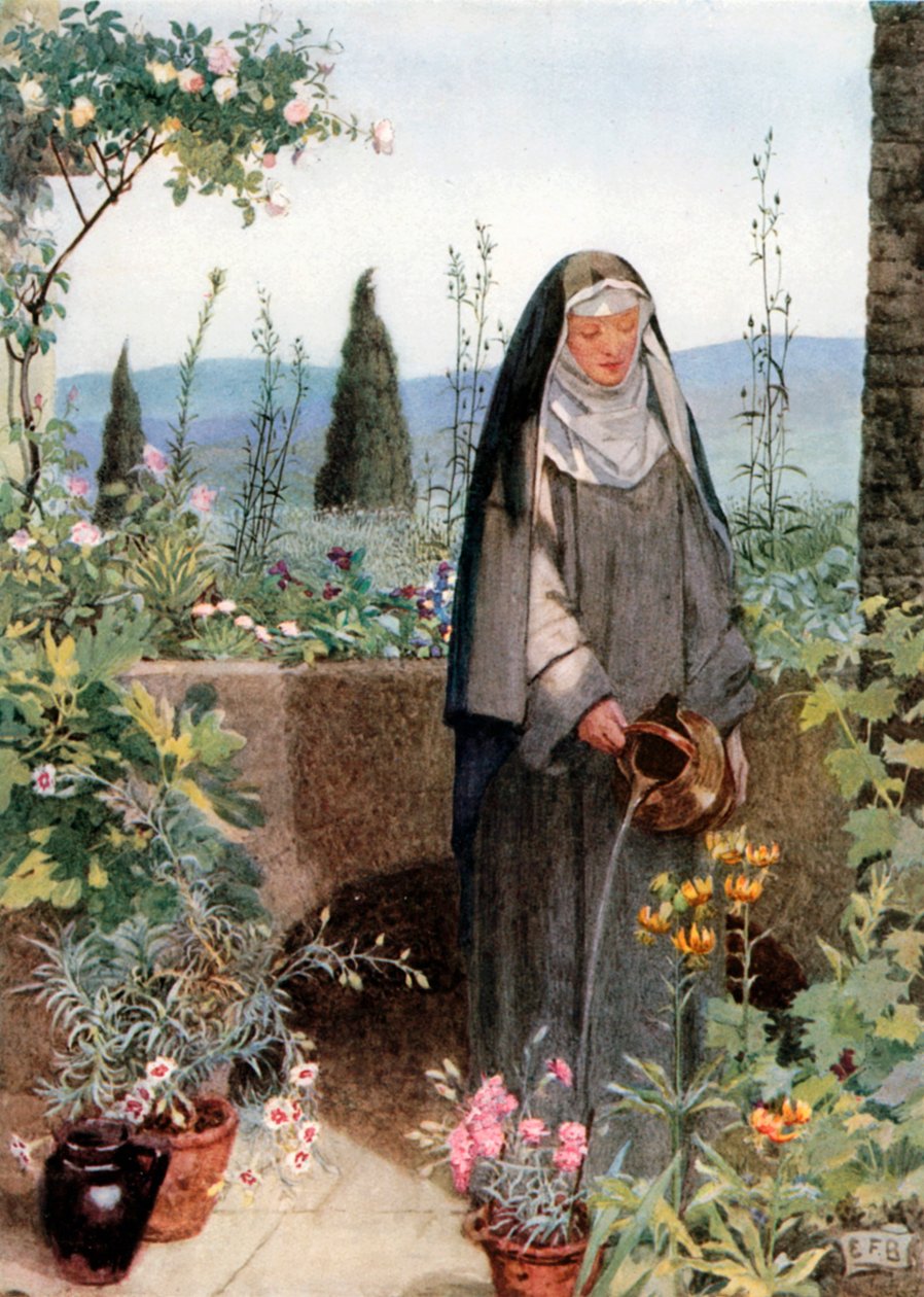Sainte Claire (lithographie couleur) - Eleanor Fortescue-Brickdale
