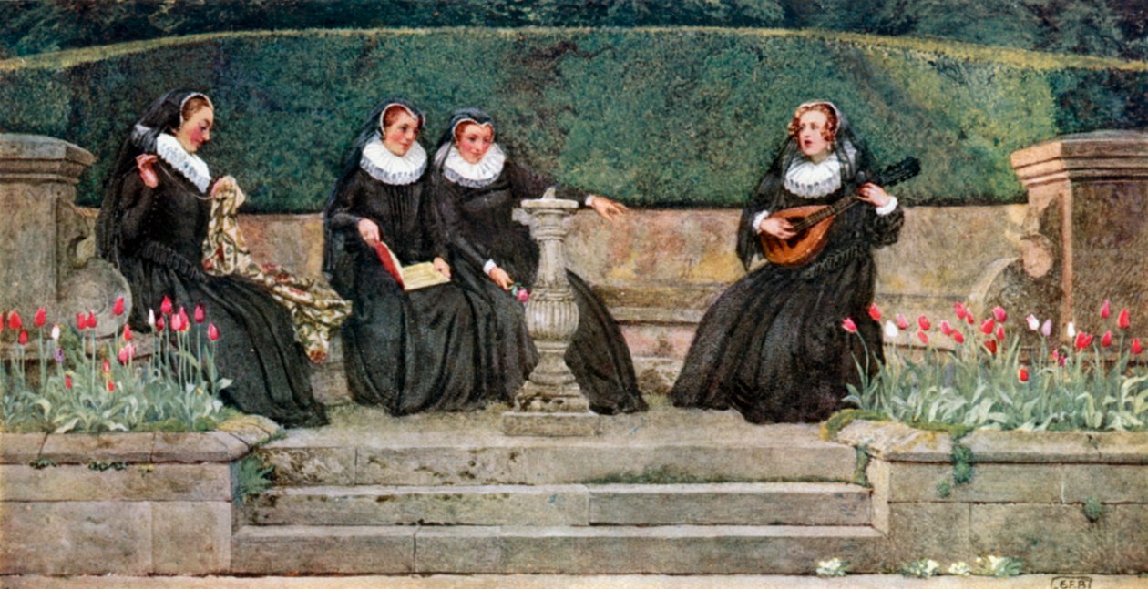 La Marie de la Reine (lithographie couleur) - Eleanor Fortescue-Brickdale