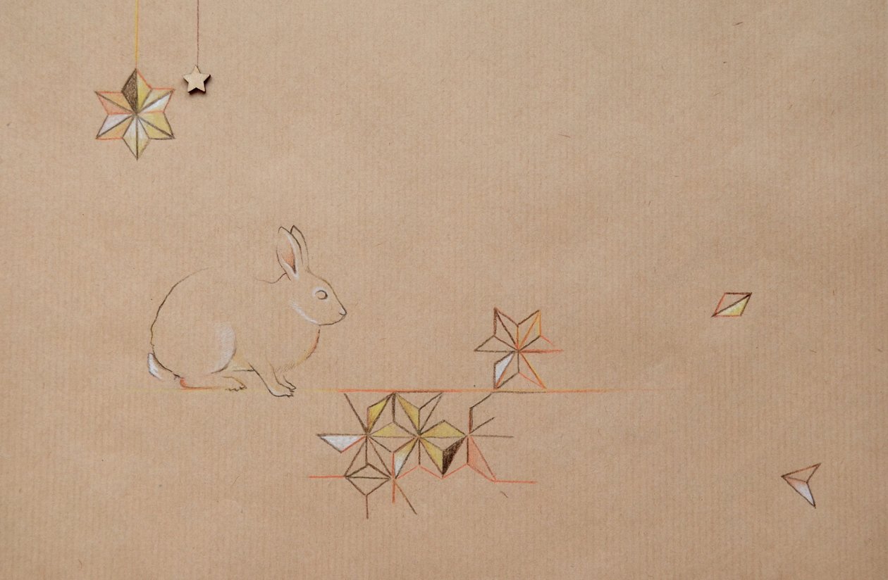 Scatter, 2014 (crayon et techniques mixtes sur papier) - Eleanor Grafton