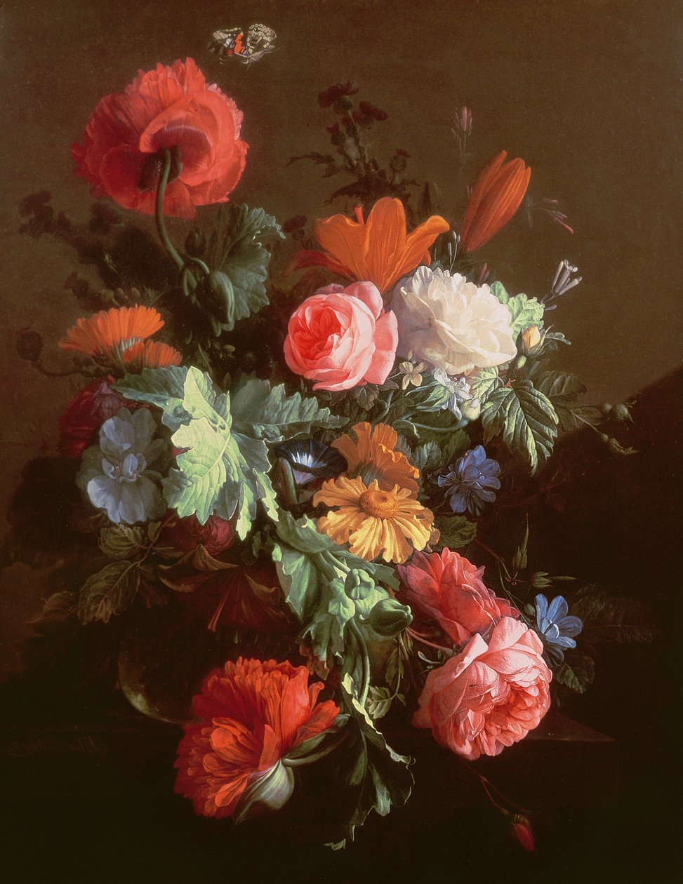 Coquelicots, roses, lys, marguerites, un liseron et d