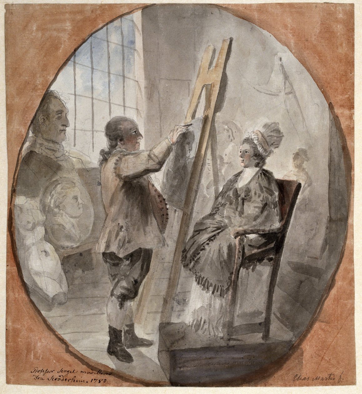 Le professeur Sergel modèle Mme Schröderheim - Elias Martin