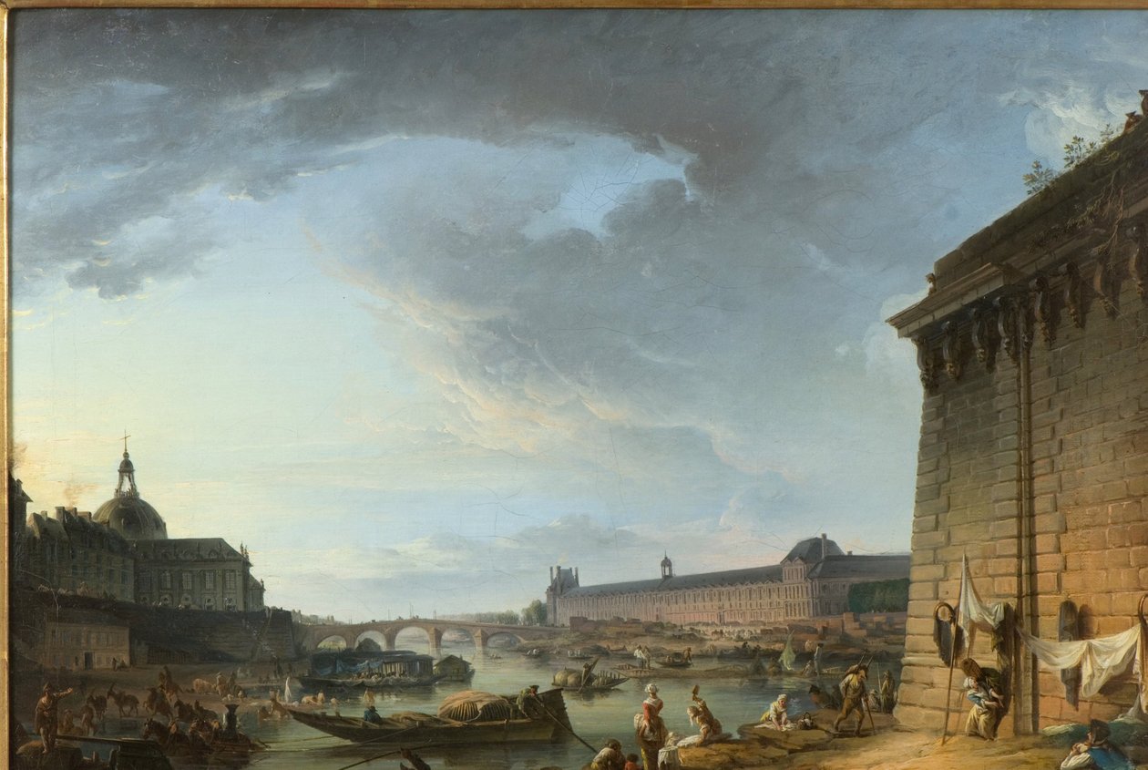 Vue de Paris depuis le quai situé sous le Pont-Neuf - Elias Martin