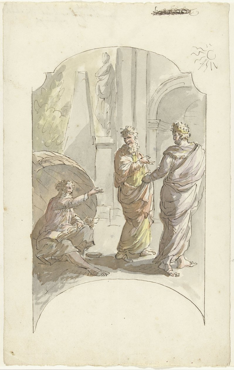 Diogène demande à Alexandre de ne pas se tenir dans sa lumière - Elias van Nijmegen