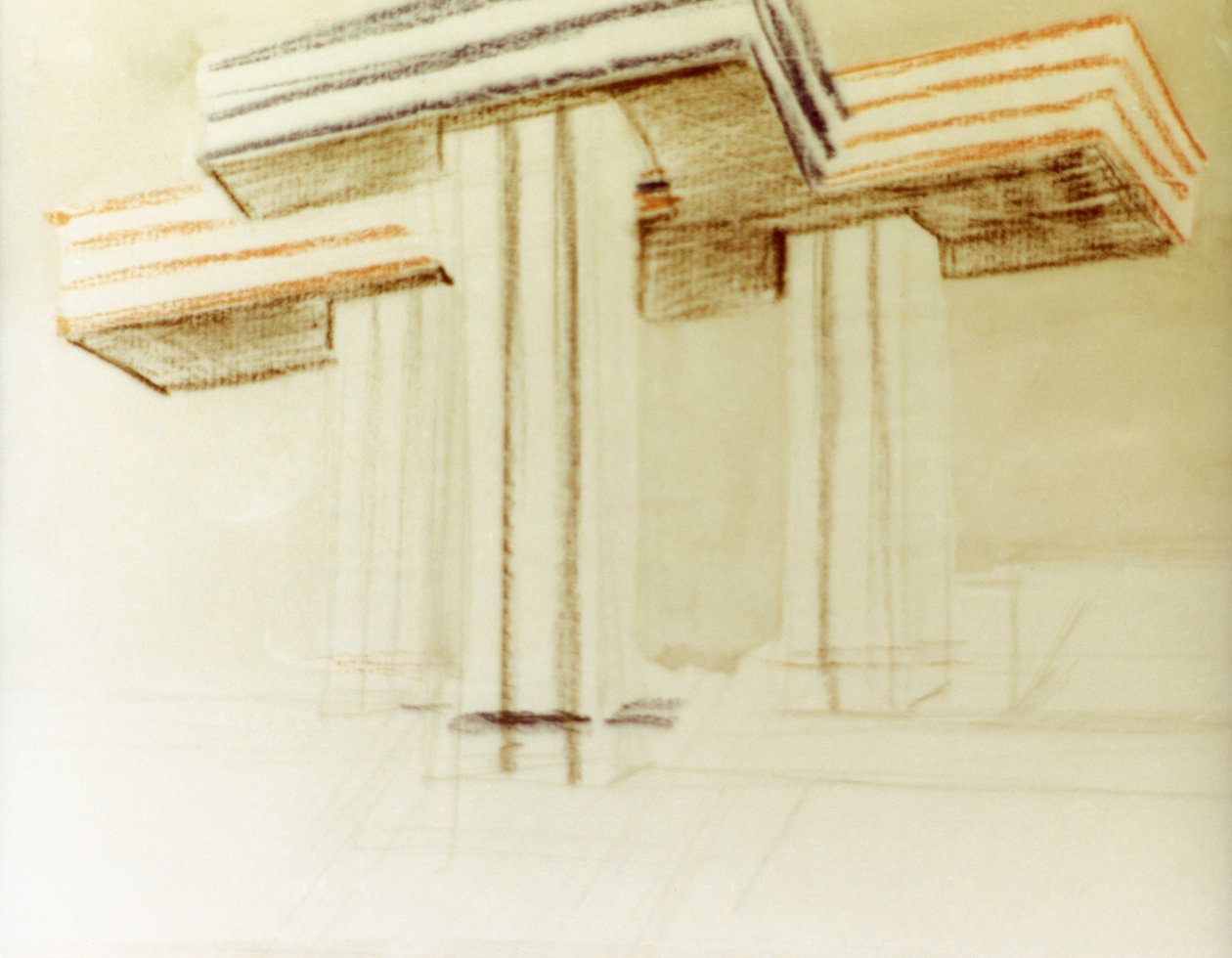 Dessin de conception pour le bâtiment wolkenbugel (fer-nuage) proposé par el lissitzky (lazar markovich lissitzky) qui n