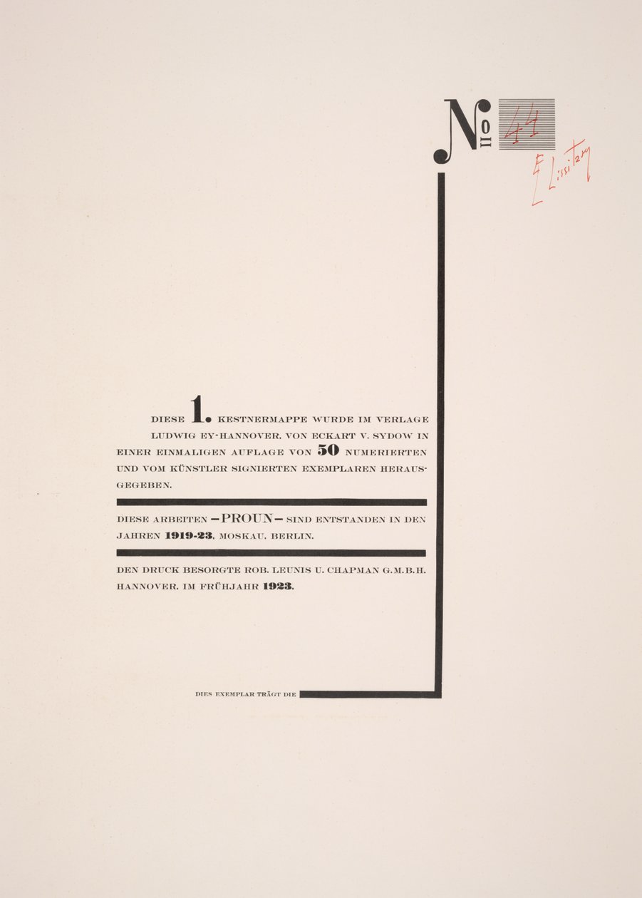 Page de titre - Eliezer Markowich Lissitzky