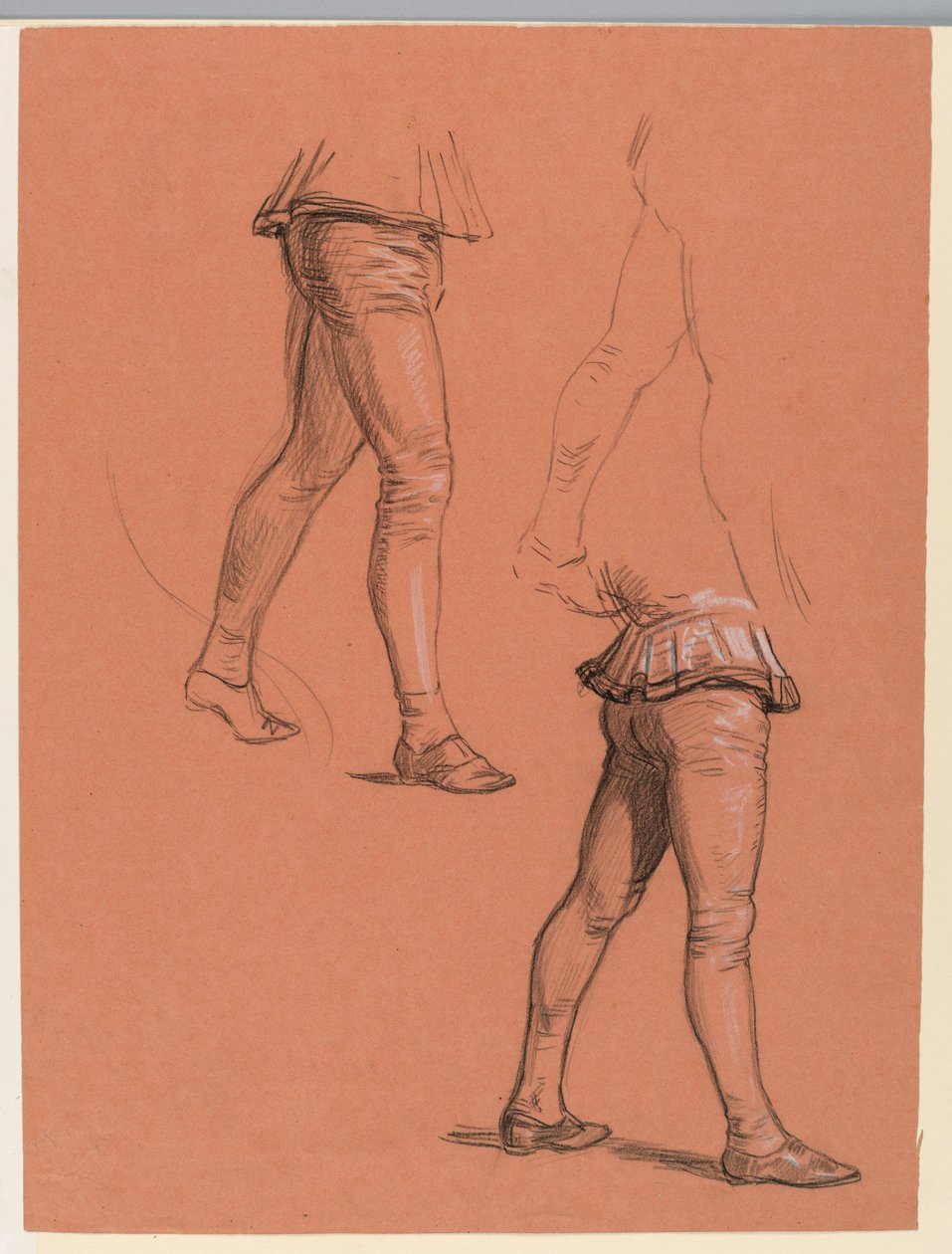 Dessin, détails de personnages costumés, vers 1885 - Elihu Vedder