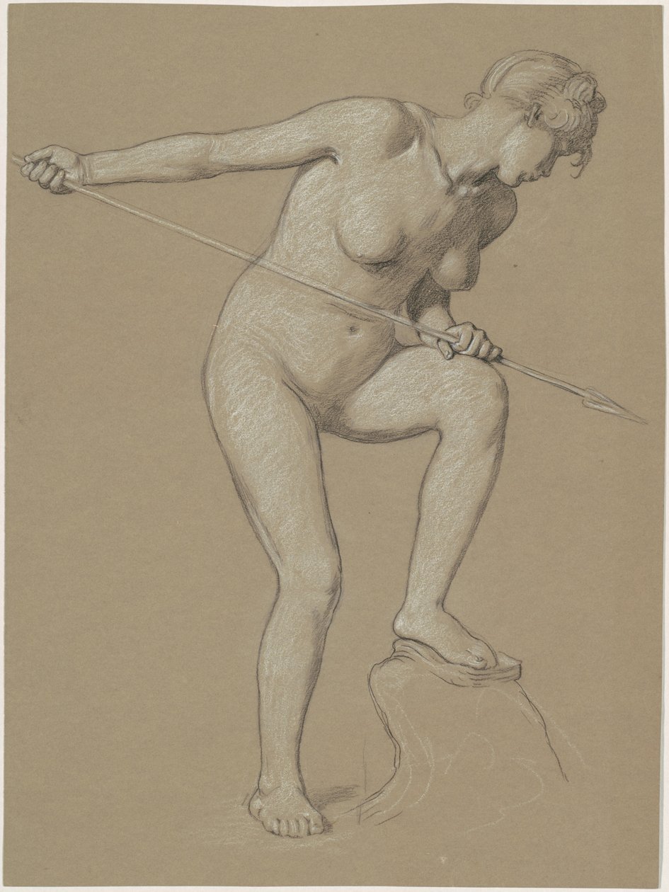 Fille harponnant un dauphin - Elihu Vedder