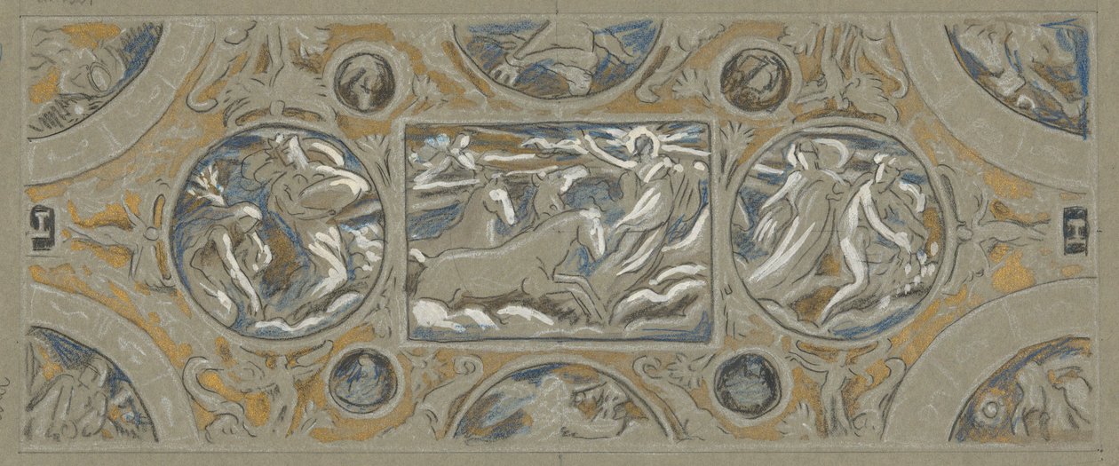 Étude préliminaire pour le plafond de la maison Huntington, de 60 études pour le plafond Huntington (1926.80) - Elihu Vedder