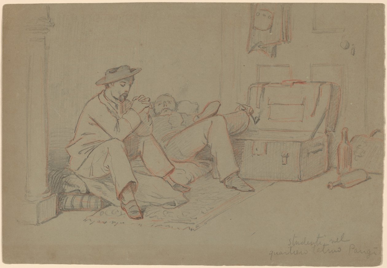 Étudiants du Quartier Latin, Paris, vers 1858 - Elihu Vedder