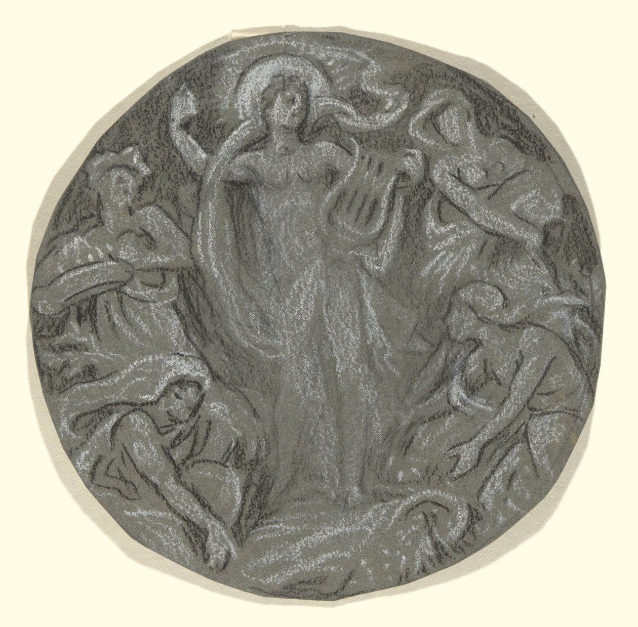 Étude pour le cercle central du plafond de Huntington : Apollon et ses assistants - Elihu Vedder