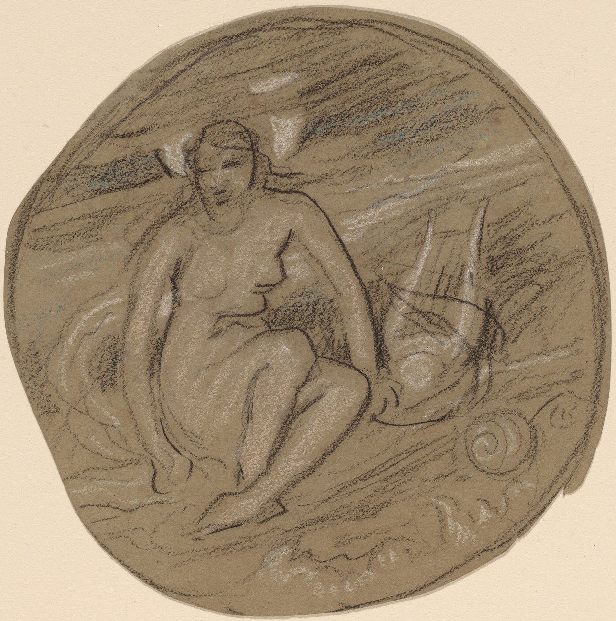 Étude pour la musique, vers 1890 - Elihu Vedder