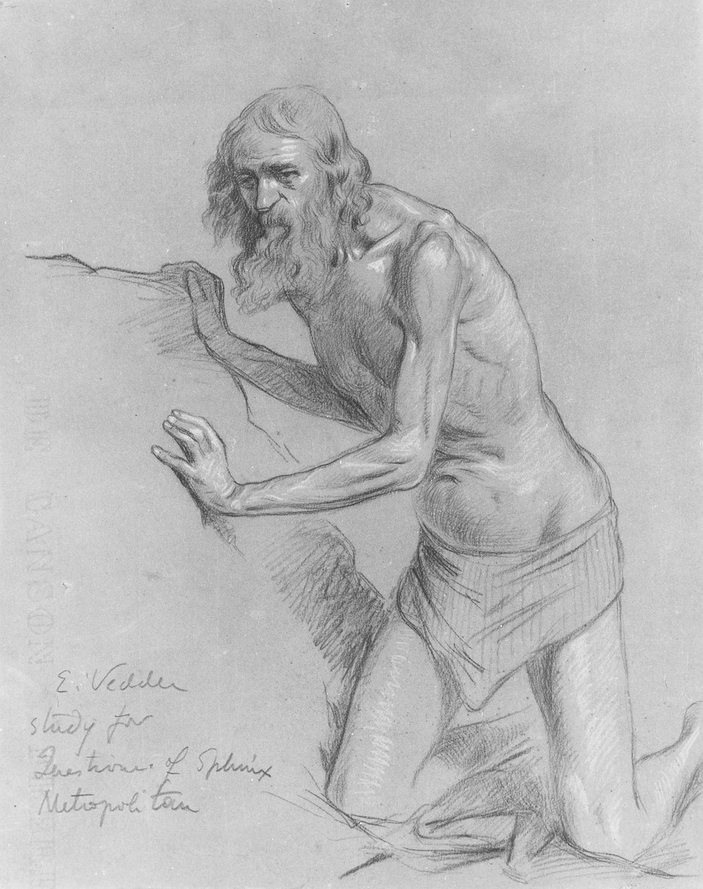 Étude pour La Question du Sphinx - Elihu Vedder