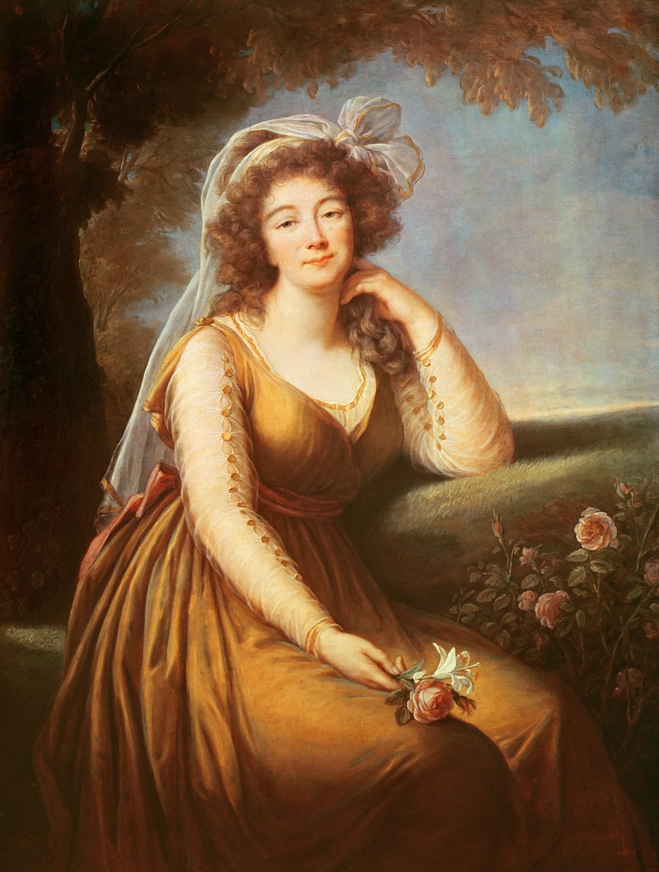 Comtesse du Barry, tenant une rose - Elisabeth Louise Vigee Lebrun