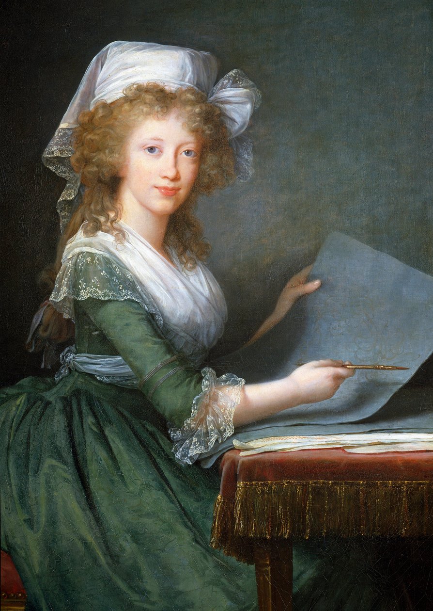 Portrait de Marie Louise des Deux-Siciles (ou Bourbon-Sicile) (1773-1802), épouse de Ferdinand III, grand-duc de Toscane. Peinture de Marie Élisabeth Louise Vigée Le Brun (ou Vigée-Lebrun) (1755-1842) (détail) - Elisabeth Louise Vigee Lebrun