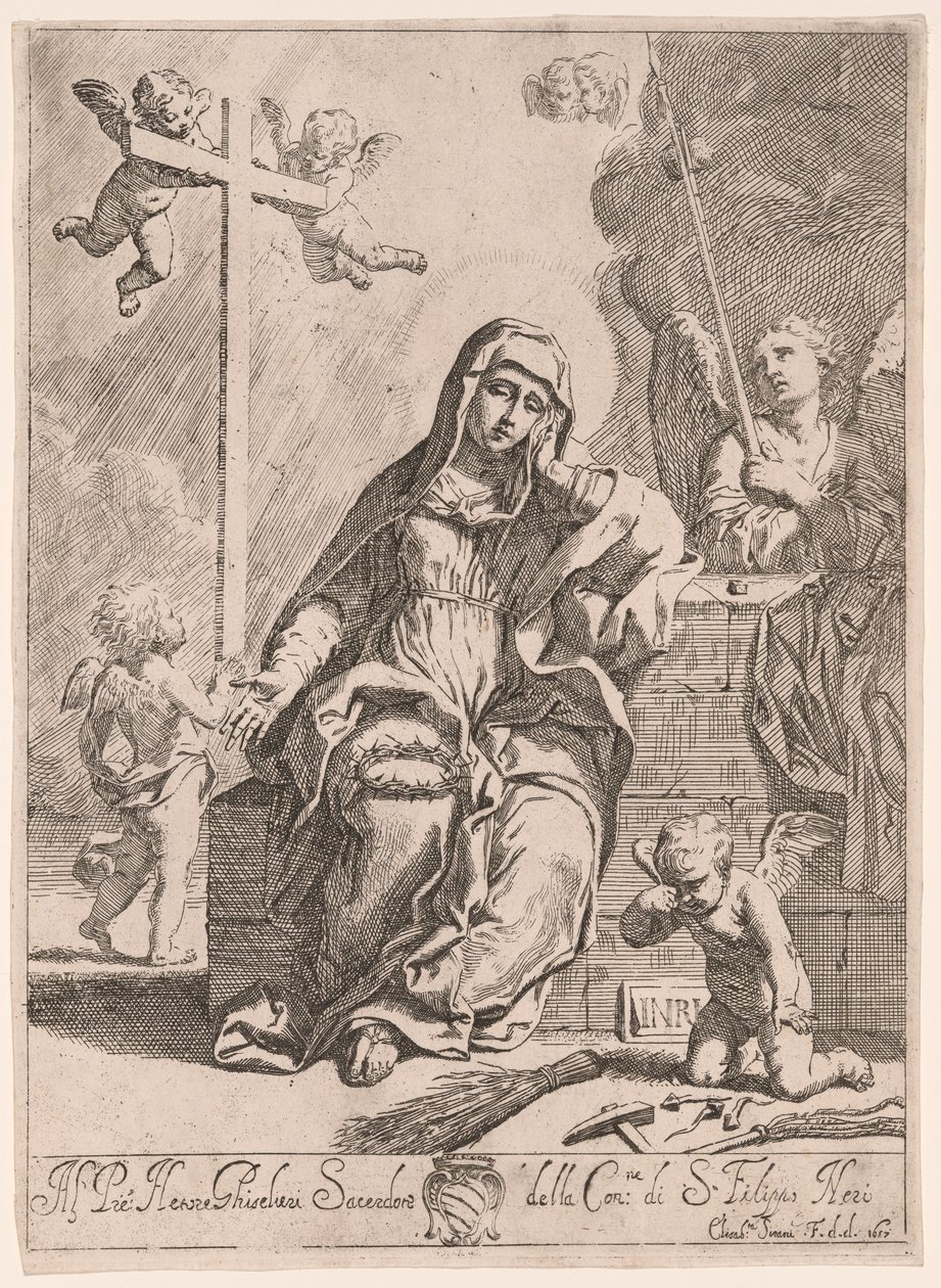 Vierge des Douleurs avec les symboles de la Passion - Elisabetta Sirani