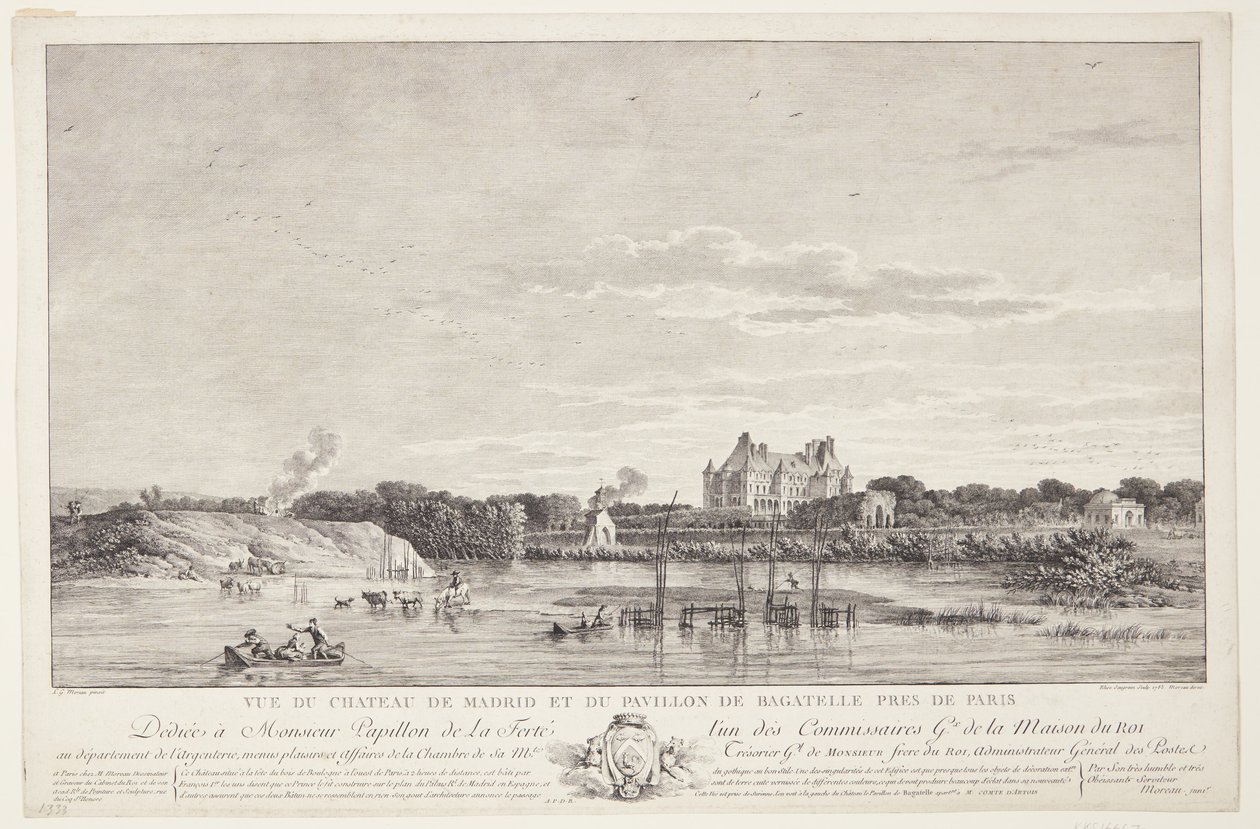 Vue du Château de Madrid et du Pavillon de Bagatelle près de Paris - Elise Saugrain