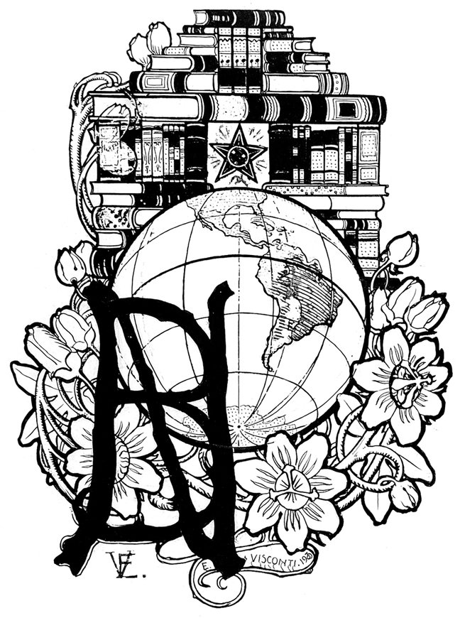 Emblème de la Bibliothèque nationale du Brésil - Eliseu Visconti