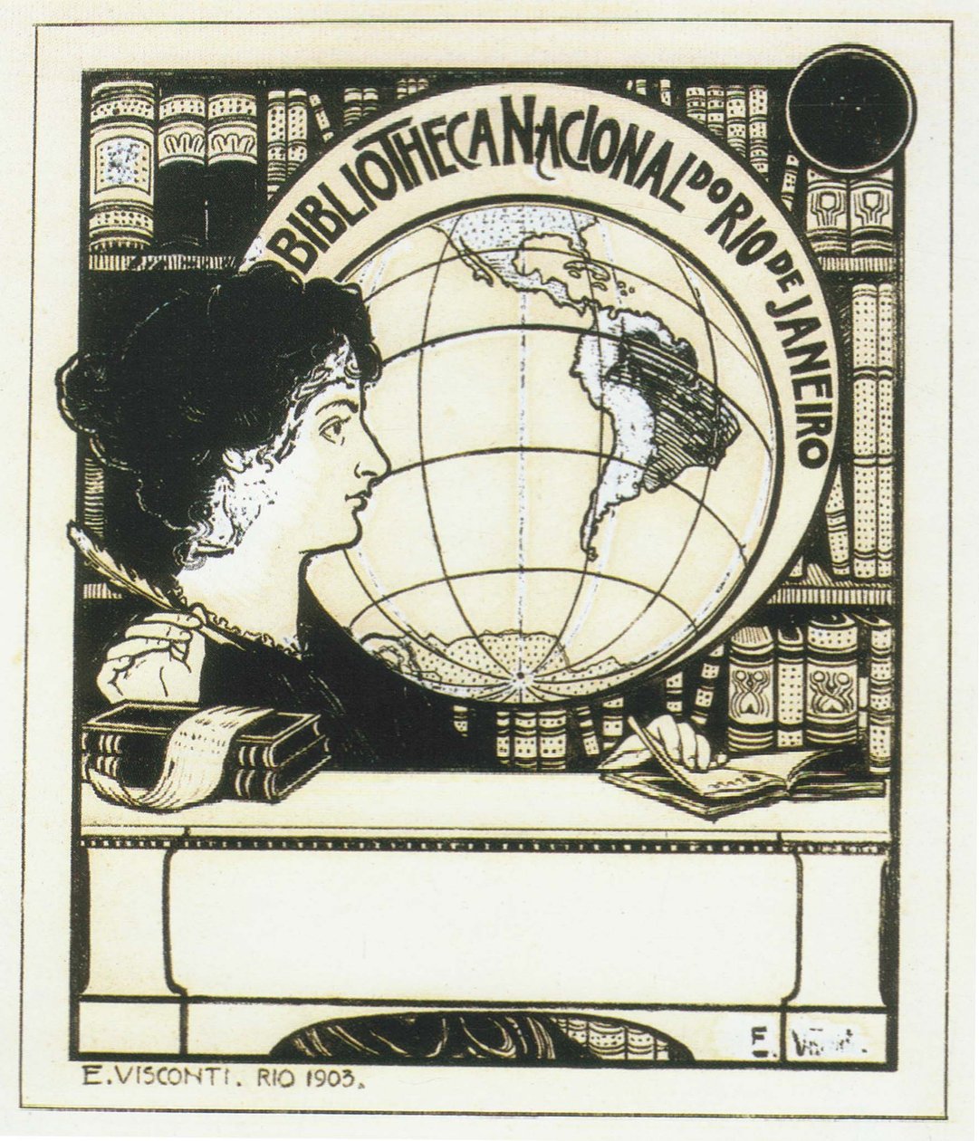 Ex-libris de la Bibliothèque nationale du Brésil - Eliseu Visconti