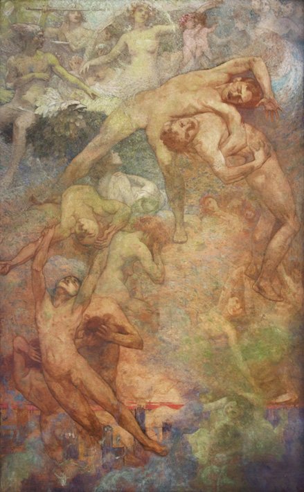 Progrès - Panneau de la Bibliothèque nationale du Brésil - Eliseu Visconti
