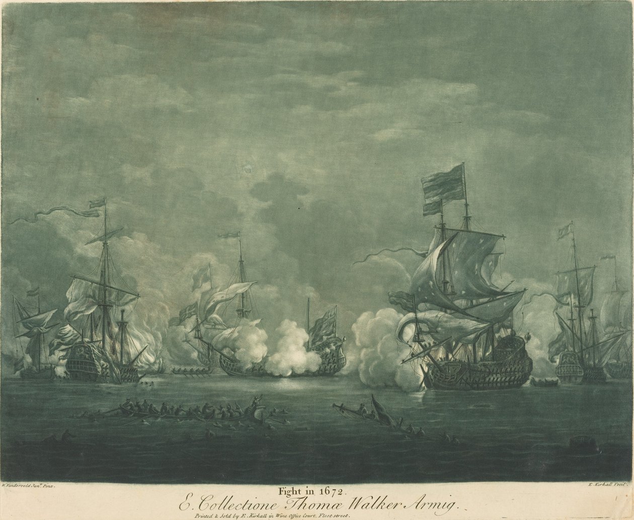Combat en 1672 - Elisha Kirkall after Willem van de Velde the Younger